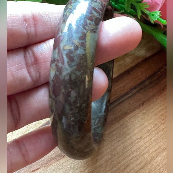 🔥🌟 STUNNING 🌟🔥 Natural Brown Red Jade Bangle Bracelet APPROX 6.67-7.5 size - Picture 4 of 9